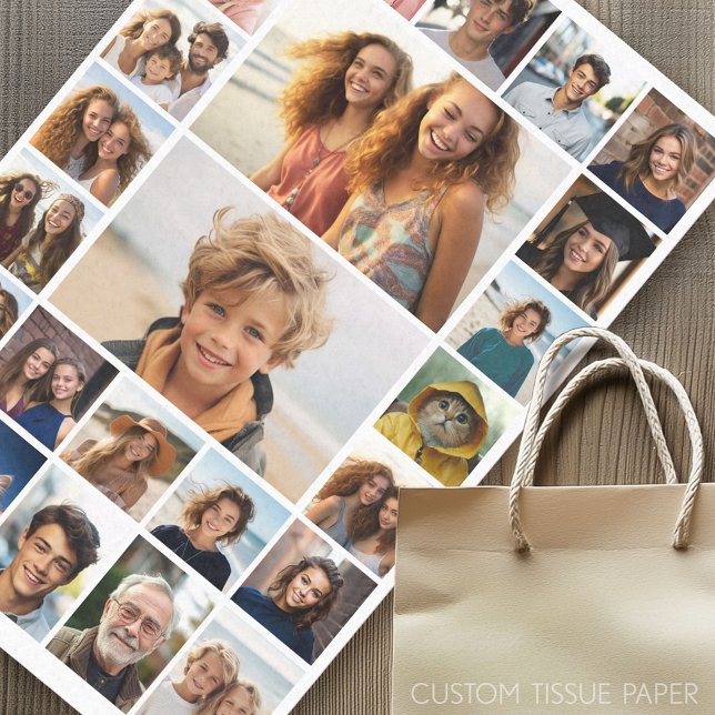 Papel De Seda Criar uma coleção de fotos personalizada - 25 foto (Custom Photo Tissue Paper)