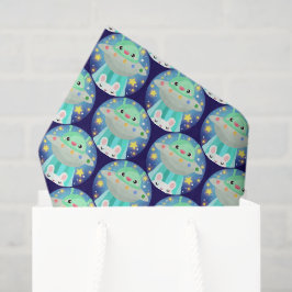 Papel De Seda Criatura Espacial Bonita E Coelho Coelho