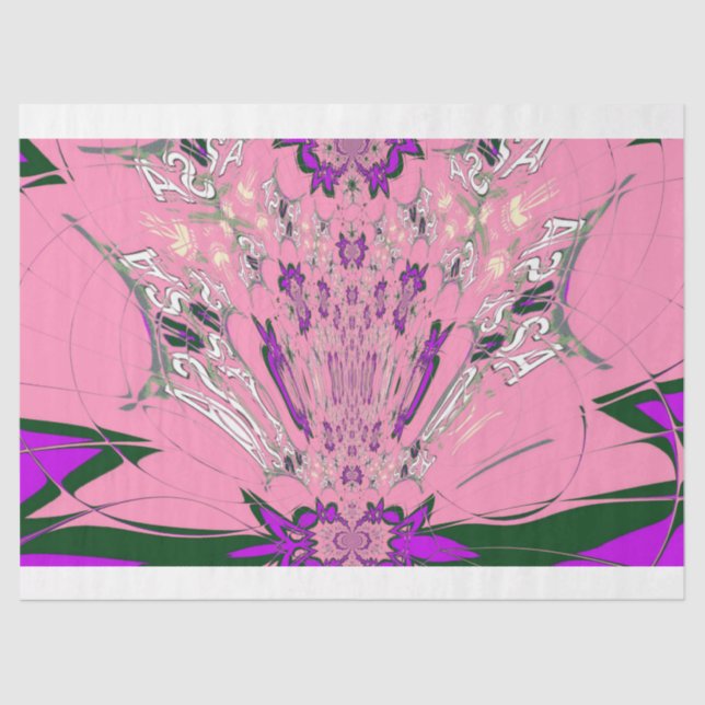 Papel De Seda Crie o seu prato, lindo floral rosa para bebês (Frente )