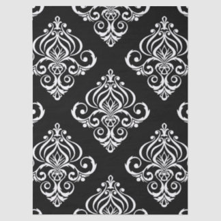 Papel De Seda Crie seu próprio damasco B&W personalizado
