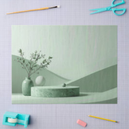 Papel De Seda Crie seu próprio padrão verde branco riscado