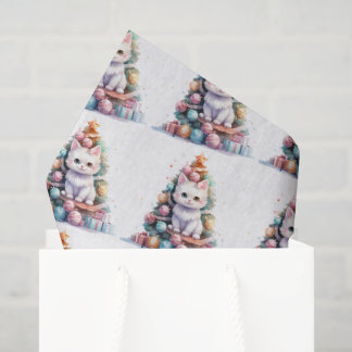Papel De Seda Crie Sua Própria Árvore de Natal Colorida Gatinho