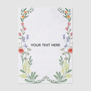 Papel De Seda Crie Sua Própria Bordadura Floral