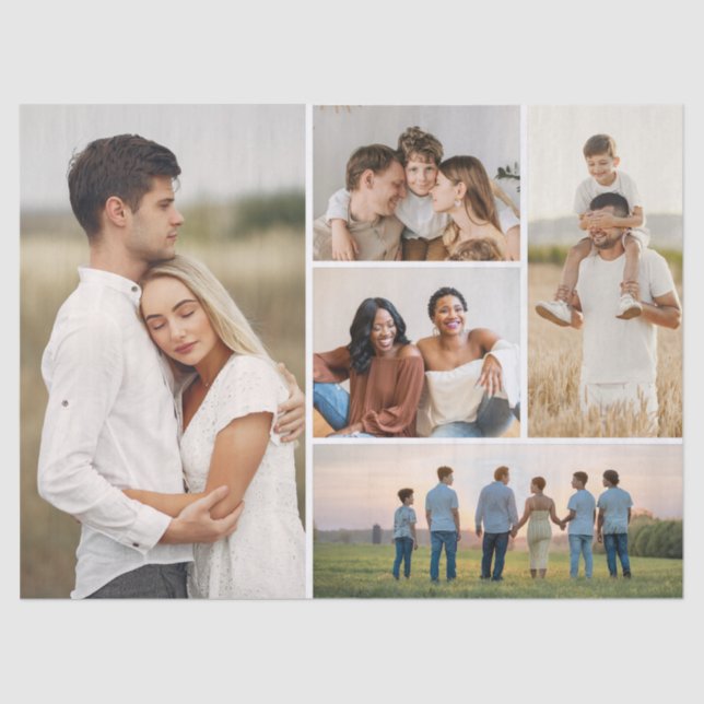 Papel De Seda Crie sua própria colagem de fotos (Frente )