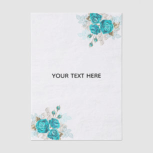 Papel De Seda Crie Sua Própria Rosa Azul Elegante