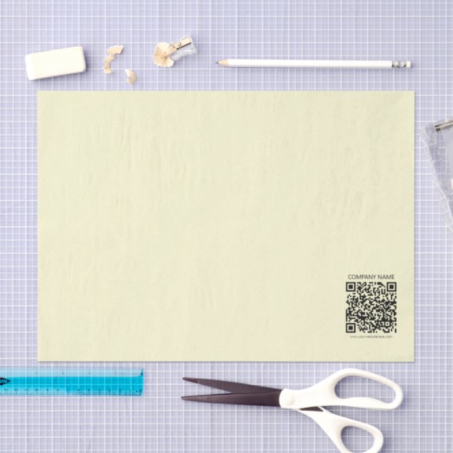 Papel De Seda Crie um Código QR | Amarelo Claro (Arte )
