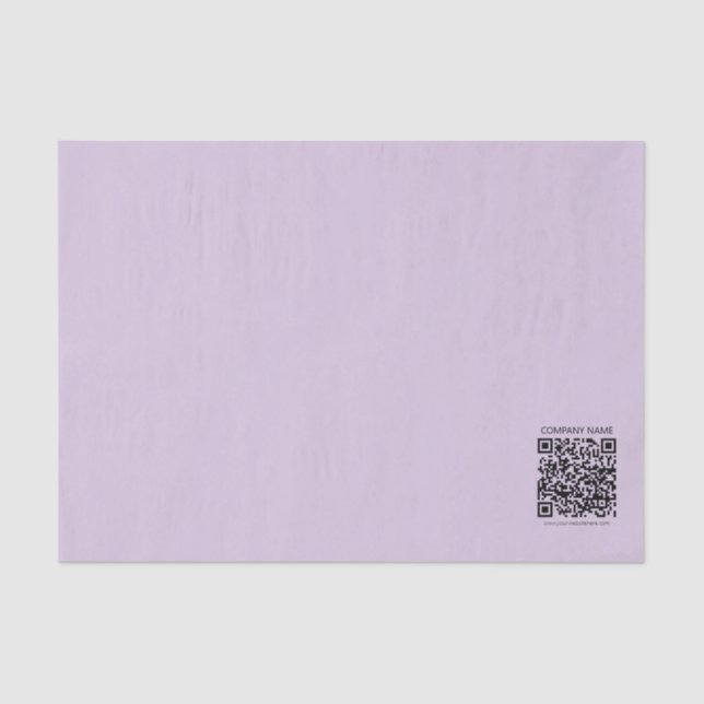 Papel De Seda Crie um Código QR | Lilás Lavanda Claro (Frente )