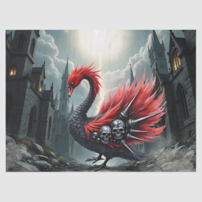 Papel De Seda Crimson Cathedral Swan. (Frente )