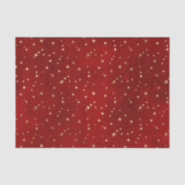 Papel De Seda Crimson Nightfall Gold Star Illustration