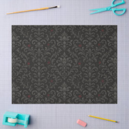 Papel De Seda Crimson Nocturne Bloom Victorian