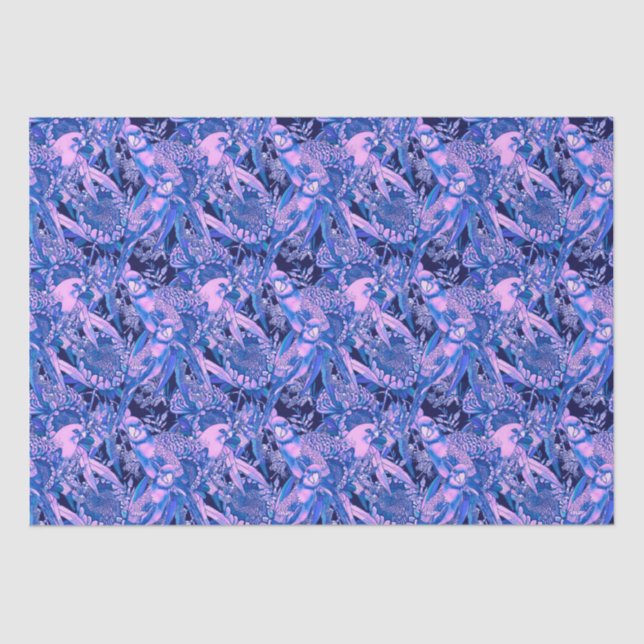 Papel De Seda Crimson Rosella Tropical Blue (Frente )