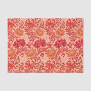 Papel De Seda Crisântemos de William Morris, laranja coral