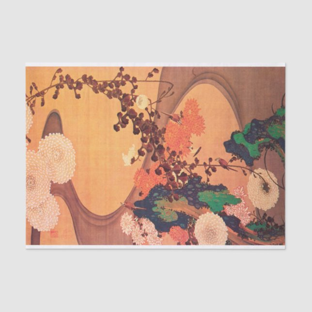 Papel De Seda Cristâmatos por riacho com rochas (1760) (Frente )