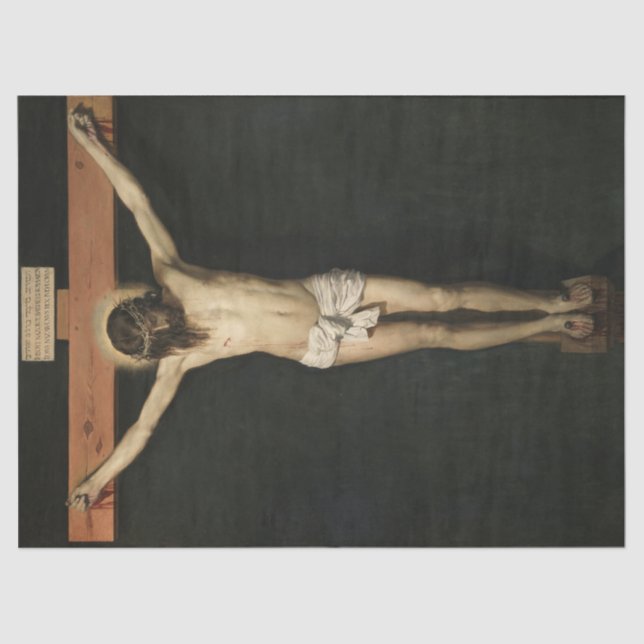 Papel De Seda Cristo Crucificado na Cruz (Fé) (Velazquez) (Frente )
