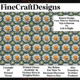 Papel De Seda Crochet Daisy Granny Squares Padrão BN8 Decoupage