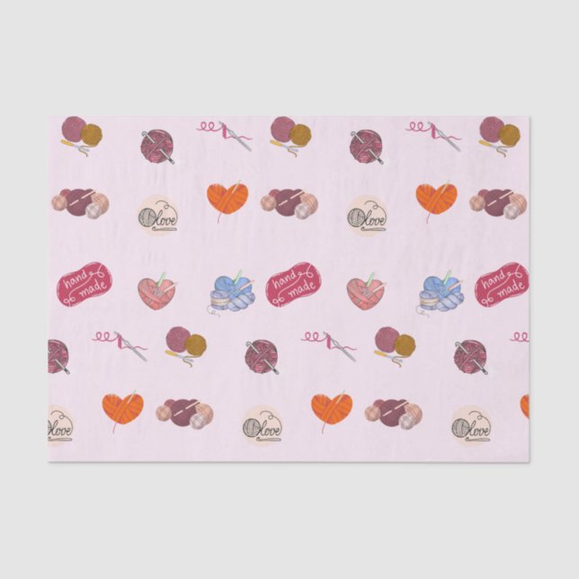 Papel De Seda Crochet Lover Yarn Balls and Crochet Hooks (Frente )