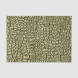 Papel De Seda Crocodilo Impressão Dourado Verde