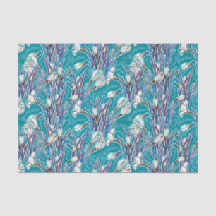 Papel De Seda Crocos Brancos Flores do Jardim Flores Botânicas T