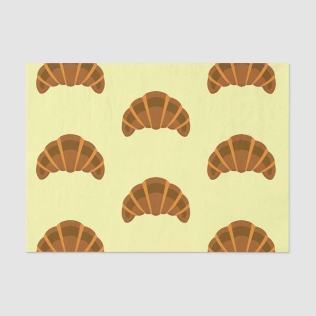 Papel De Seda Croissants lança Comida francês amarelo claro (Frente )