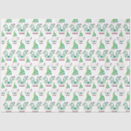 Papel De Seda Cropical Gnome Cute Pattern Watercolor