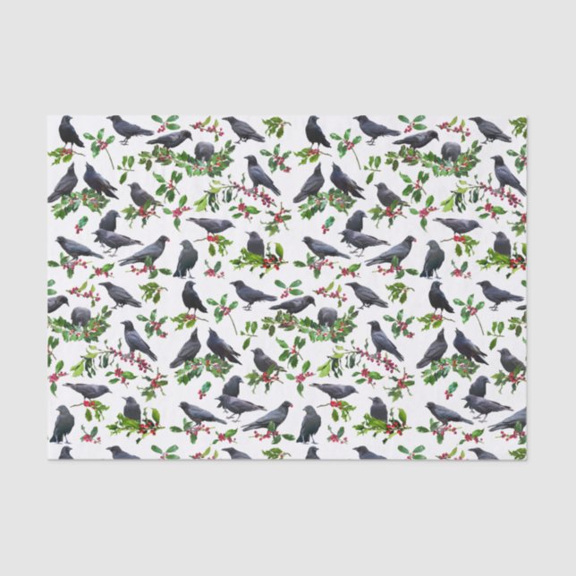 Papel De Seda Crows Holly Tissue Paper (Frente )