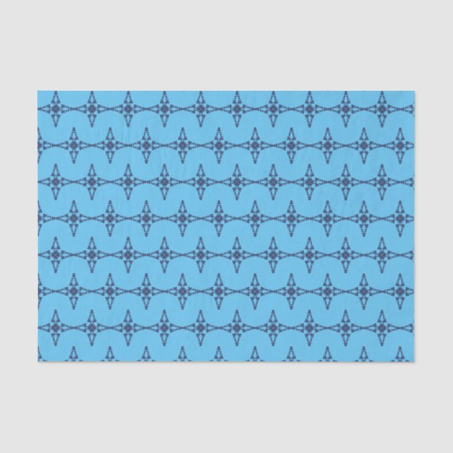 Papel De Seda Cruz Cristã em Arte Azul Celestial (Frente )