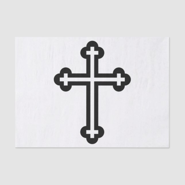 Papel De Seda Cruz cristã negra (Frente )