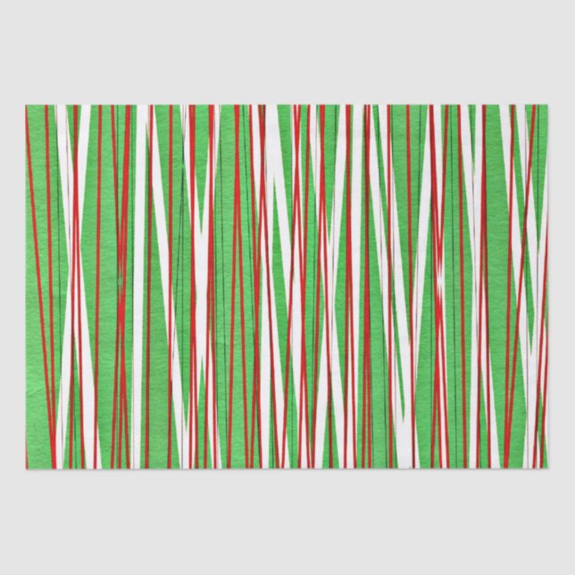 Papel De Seda Cruz de Natal, vermelha e verde (Frente )