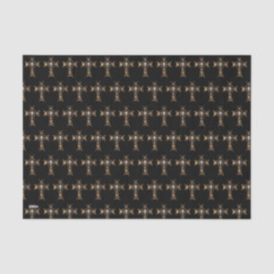 Papel De Seda Cruzamento Céltico e Caveira (Dourado)