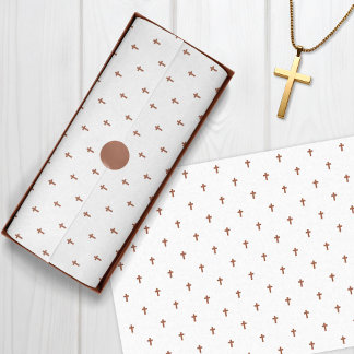 Papel De Seda Cruzes - Castanho