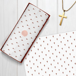 Papel De Seda Cruzes - Vermelho Escuro