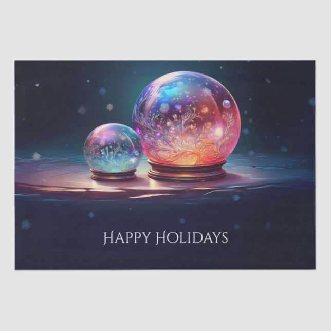 Papel De Seda Crystal Snowballs Holiday Tissue Paper (Frente )