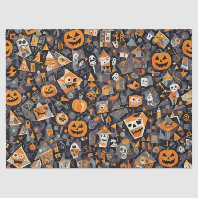 Papel De Seda Cubismo Halloween (Frente )