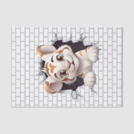 Papel De Seda Cubo de Tigre Bonito Fazendo Descamação