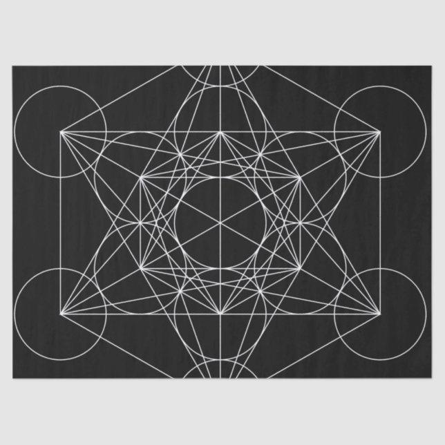Papel De Seda Cubo preto e branco de Metatron (Frente )