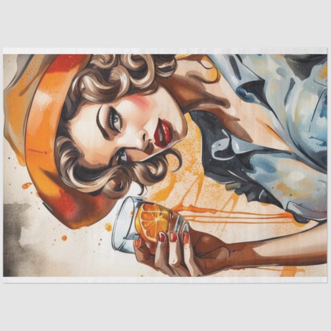 Papel De Seda Cuecas coquetéis - Descamação de Beleza Moçada Ant (Frente )