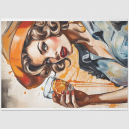 Papel De Seda Cuecas coquetéis - Descamação de Beleza Moçada Ant