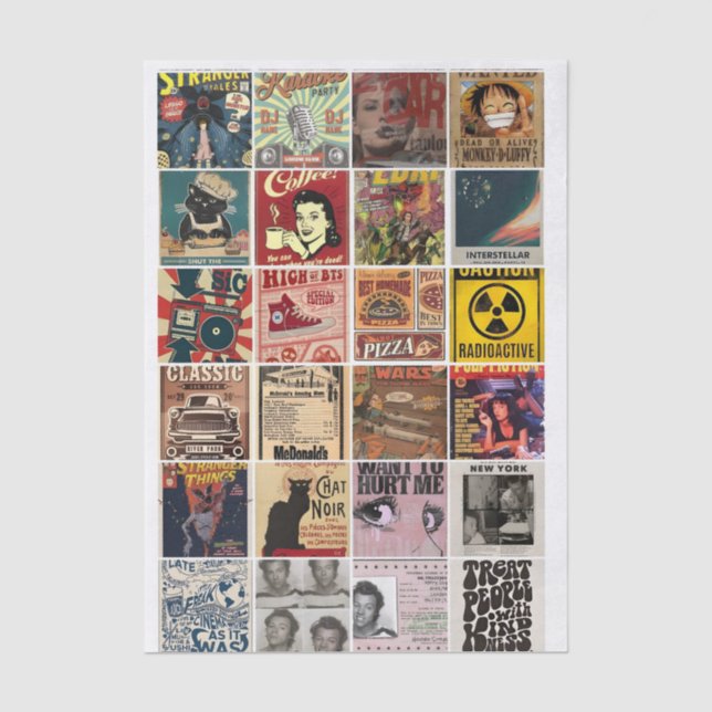 Papel De Seda Cultura Pop Retro (Frente )