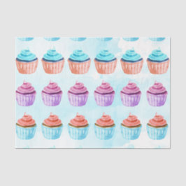 Papel De Seda Cupcake azul