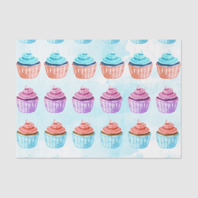Papel De Seda Cupcake azul (Frente )