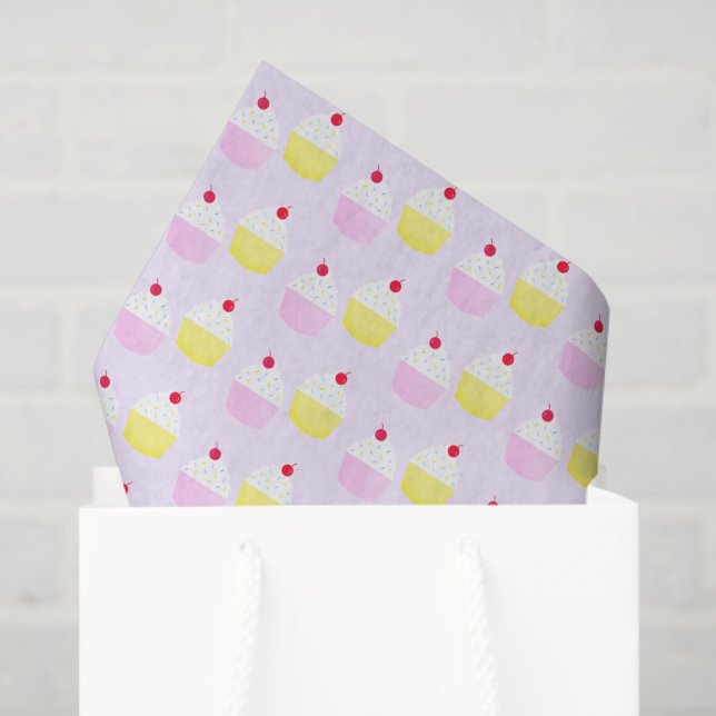 Papel De Seda Cupcake Baking Birthday (Sacola de presentes)