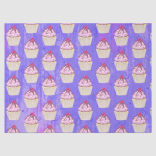 Papel De Seda Cupcake doce com framboesa no topo