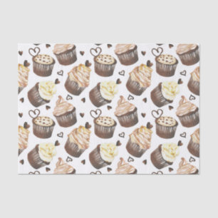 Papel De Seda Cupcakes de aquarela