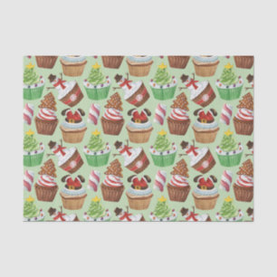 Papel De Seda Cupcakes de Natal com Aquarela