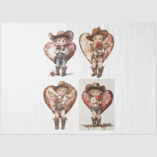 Papel De Seda Cupidos Russos namorados (Frente )