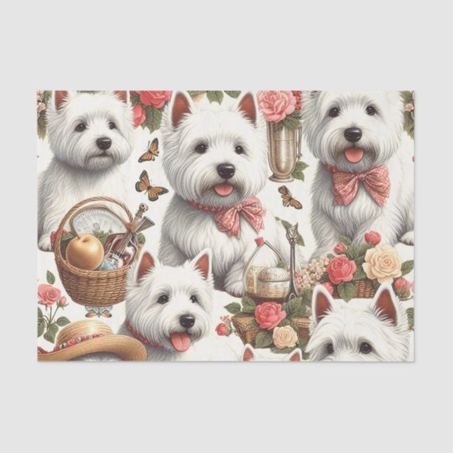 Papel De Seda Curioso Terrier Branco da Highlândia Ocidental, se (Frente )