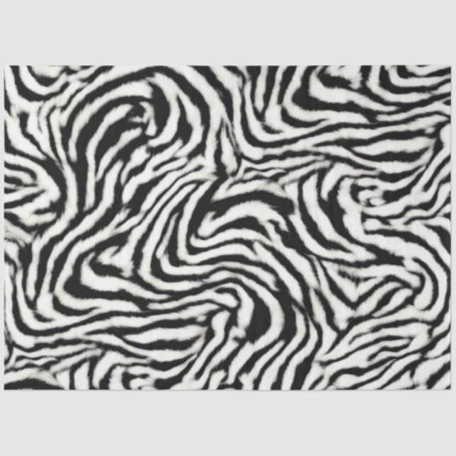 Papel De Seda Curva-zebra Exótica Safari (Frente )