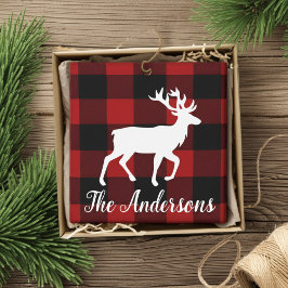 Papel De Seda Custom Buffalo Plaid Deer Gift Wrap Tissue Paper 