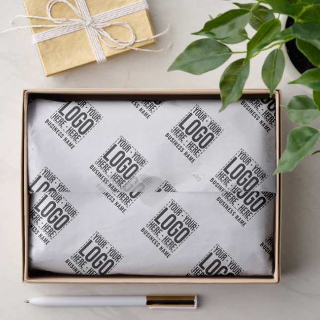 Papel De Seda Custom Business Logo Corporate Company Modern Cool (Presente)