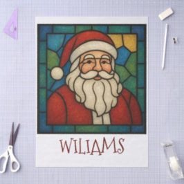 Papel De Seda Custom Christmas Santa Art Deco Stained Glass
